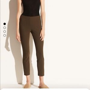 Vince front seam leggings size 10 green ankle length skinny leg